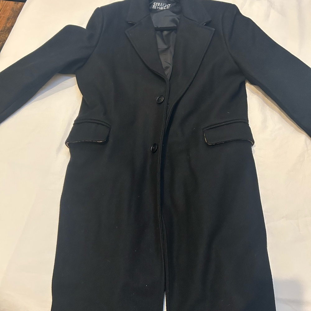 Straight to Hell Elegant Black Trench Coat